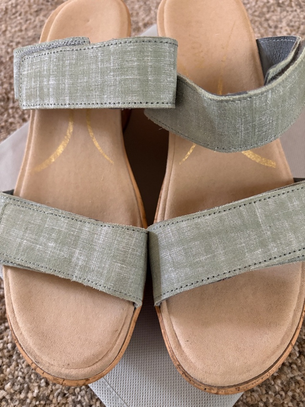 Naot Caveran Cork Wedge Sage Green Sandal. Worn Once. Excellent Condition! - Picture 2 of 9